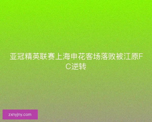 亚冠精英联赛上海申花客场落败被江原FC逆转